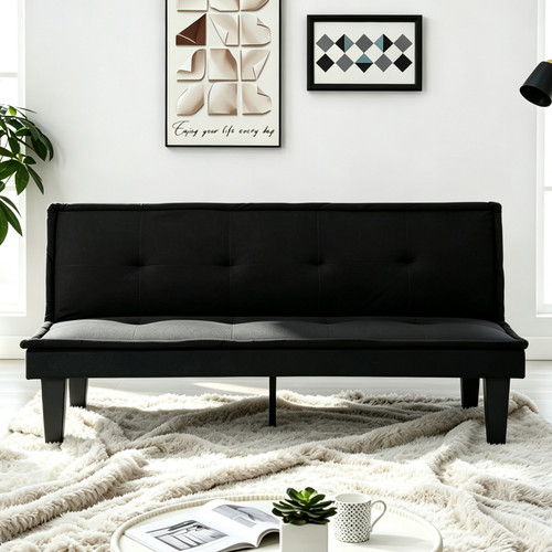 Modern faux suede - 63", futon